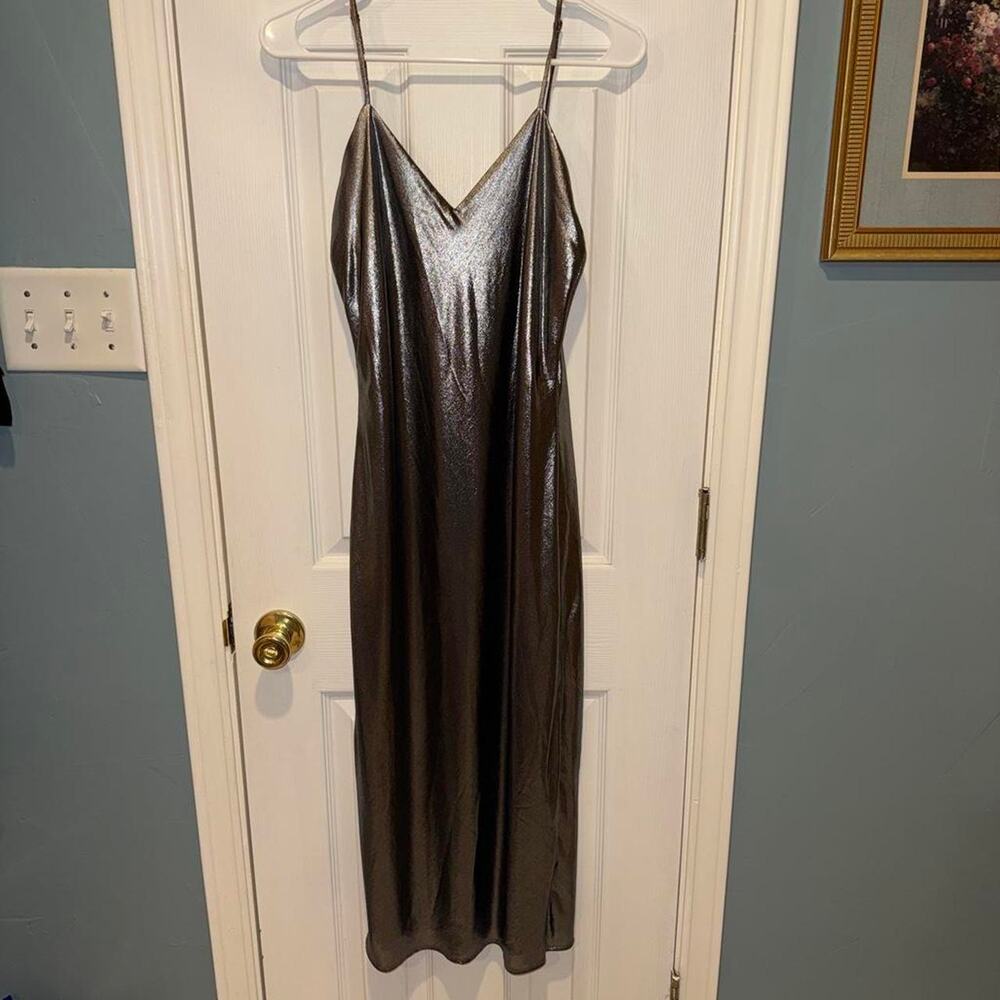 Gianni bini metallic silver dress